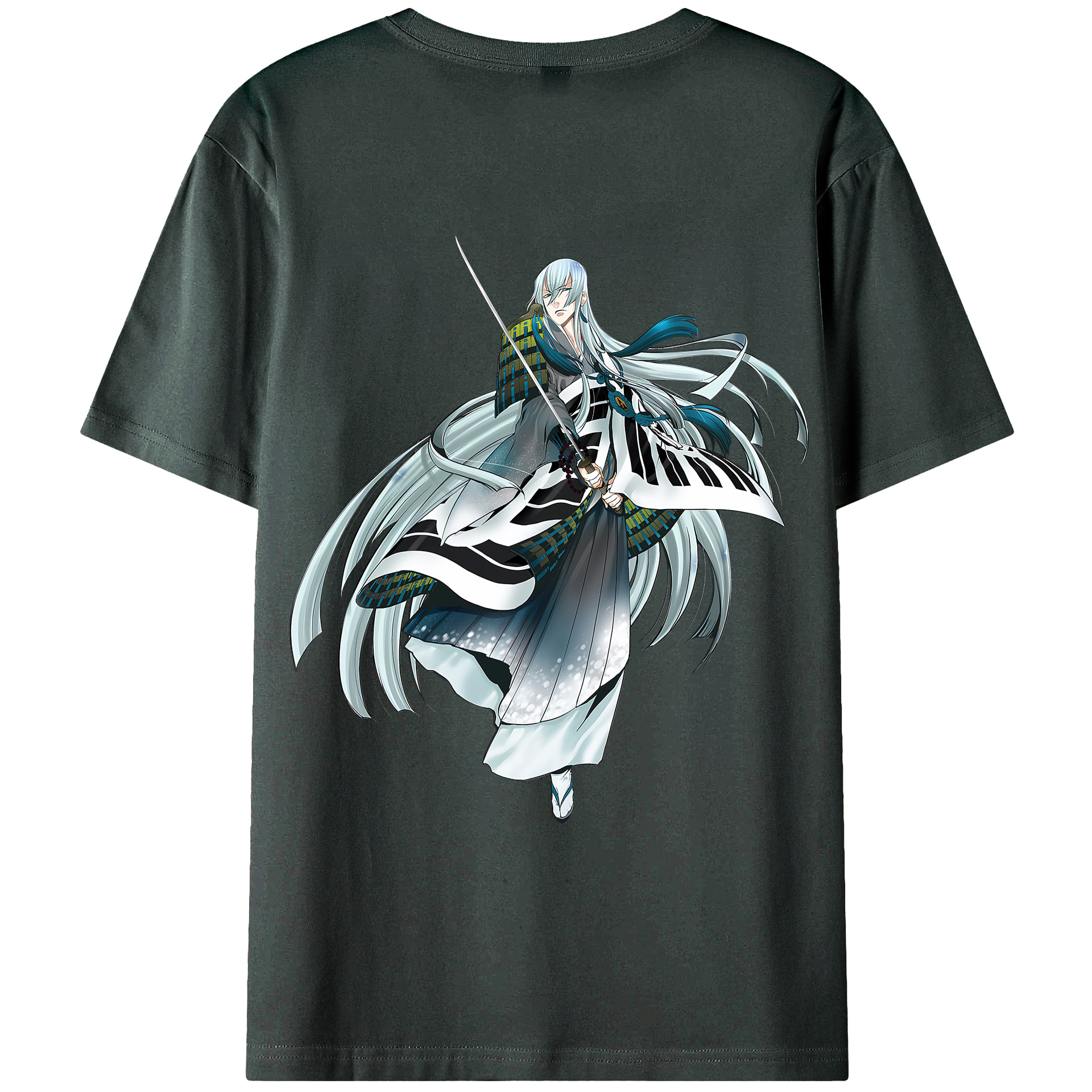 （画像用） 刀剣乱舞 Touken Ranbu 綿100％ メンズ半袖Tシャツ（バックプリント） 通気性